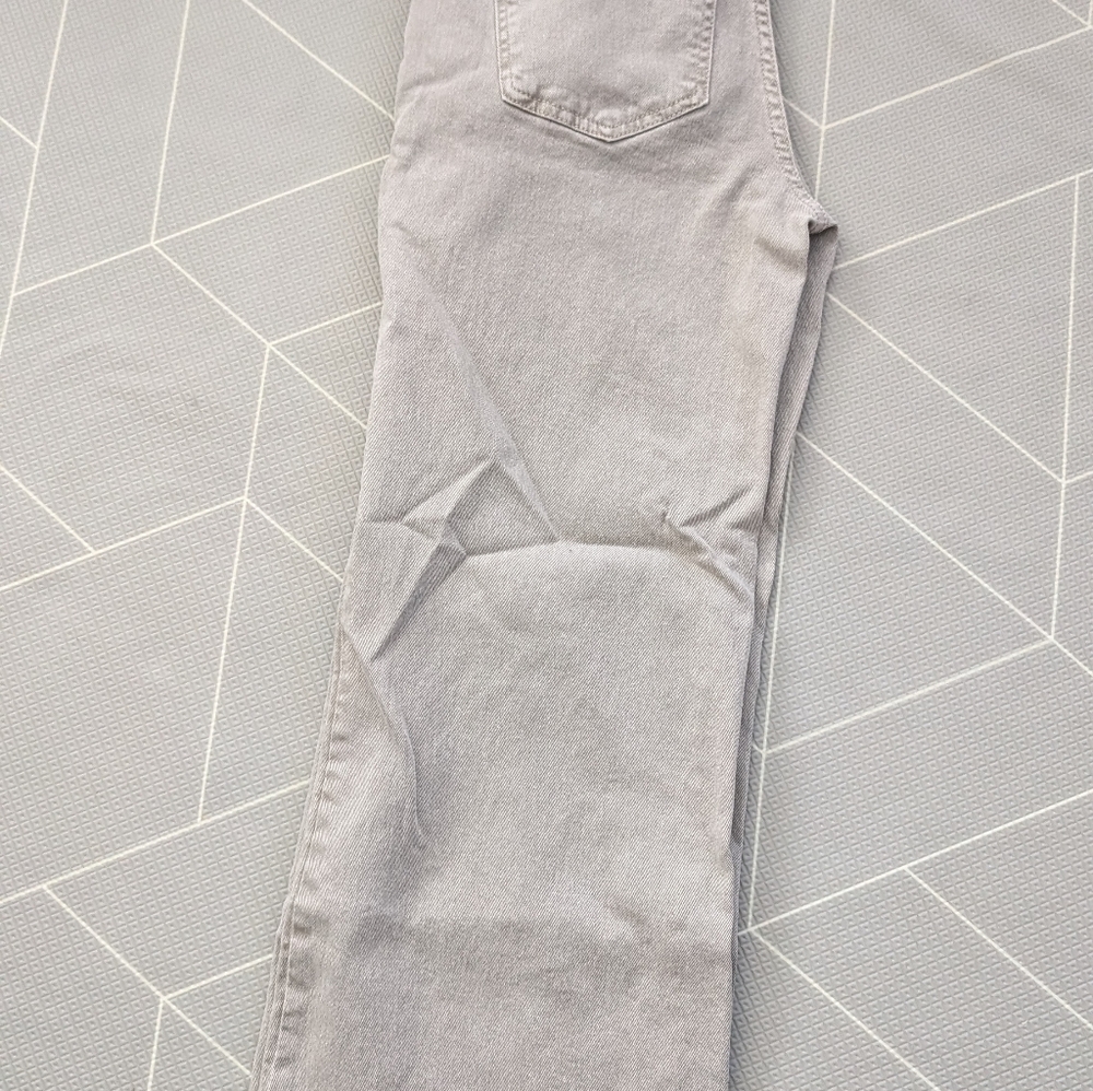 Beige wide leg denim jeans